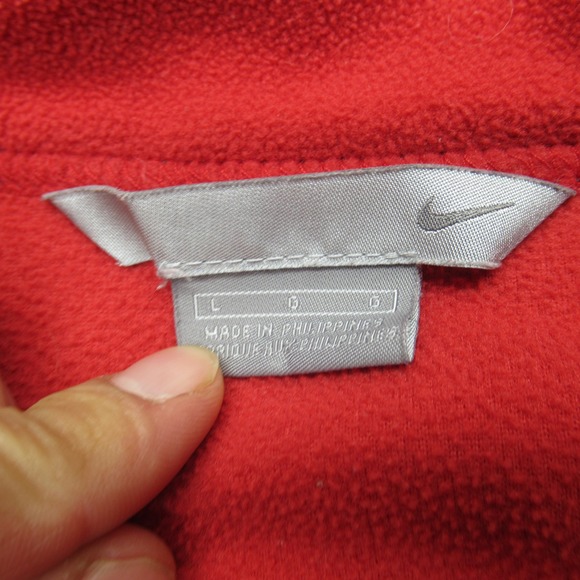 Nike Hybrid Jacket Mens Large Red Gray Colorblock 1/4 Zip Pullover Vintage 90s - Picture 3 of 13